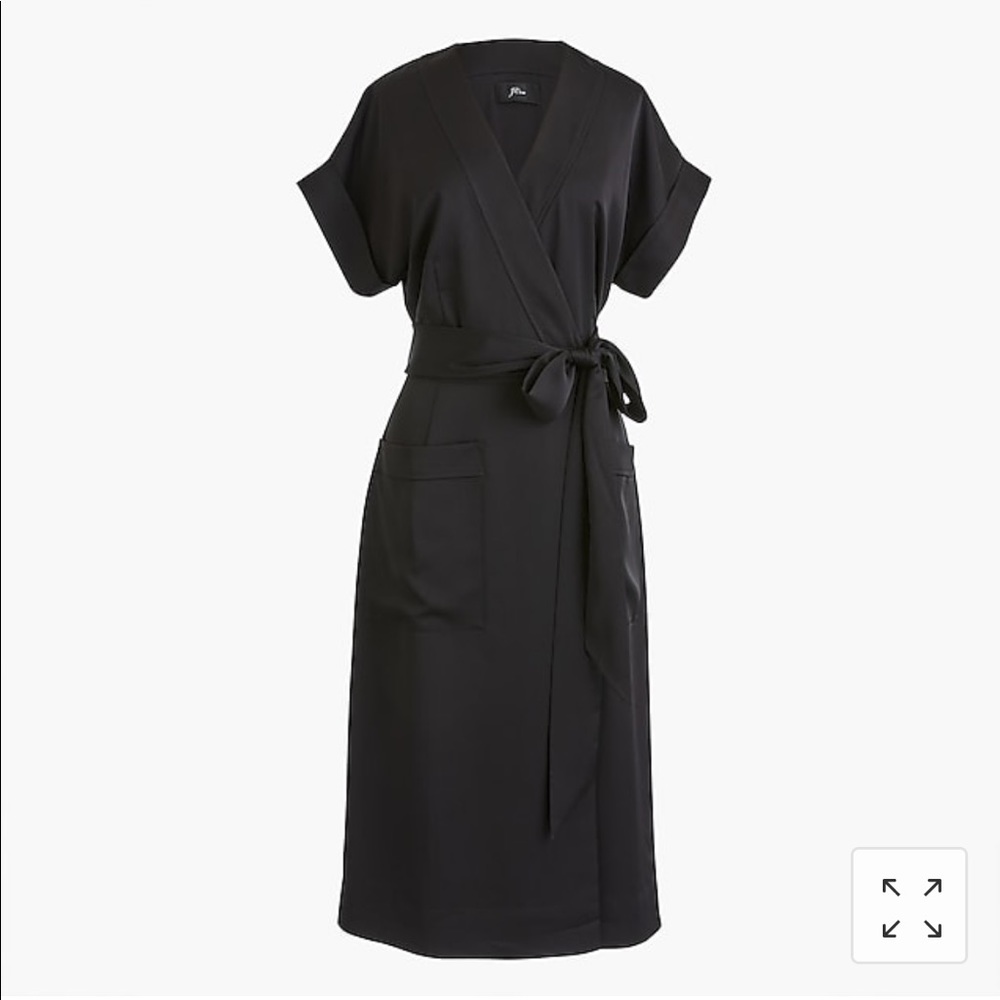 J.Crew Short-sleeve wrap dress in satin-back crepe